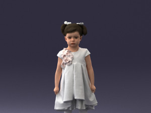 little girl in sundress 0328-1 3d print ready Modelo de Impressão 3D