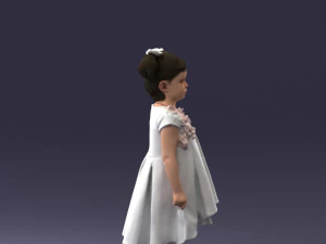 little girl in sundress 0328-1 3d print ready 3D Print Model