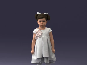 little girl in sundress 0328-1 3d print ready 3D Print Model