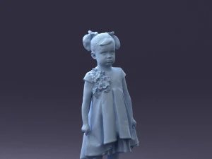 little girl in sundress 0328-1 3d print ready 3D Print Model