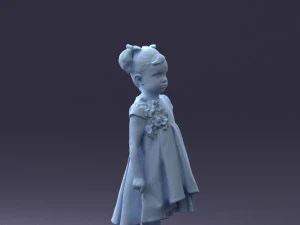 little girl in sundress 0328-1 3d print ready 3D Print Model