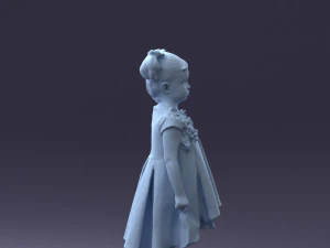 little girl in sundress 0328-1 3d print ready 3D Print Model