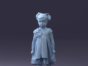 little girl in sundress 0328-1 3d print ready 3D Print Model