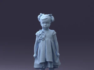 little girl in sundress 0328-1 3d print ready 3D Print Model