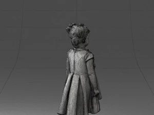 little girl in sundress 0328-1 3d print ready 3D Print Model