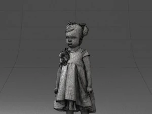 little girl in sundress 0328-1 3d print ready 3D Print Model