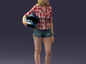 girl with motorcycle helmet 0623 3D Model