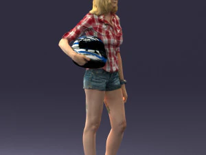 girl with motorcycle helmet 0623 3D Model