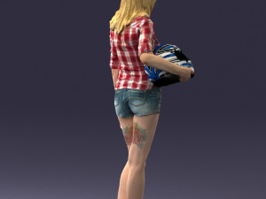 girl with motorcycle helmet 0623 Modelo 3D