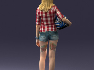 girl with motorcycle helmet 0623 Modelo 3D