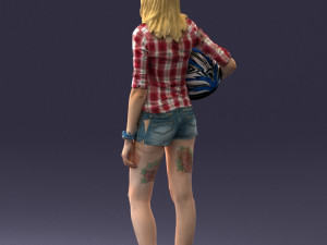 girl with motorcycle helmet 0623 Modelo 3D