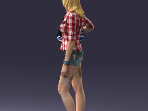 girl with motorcycle helmet 0623 3D Model