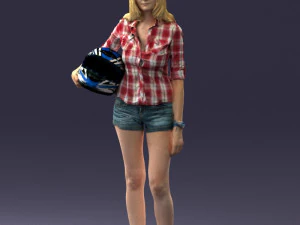 girl with motorcycle helmet 0623 3D Model
