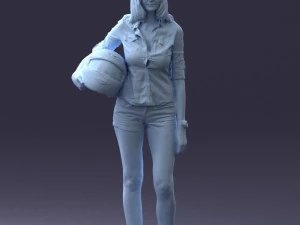 girl with motorcycle helmet 0623 3D Model