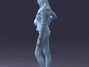 girl with motorcycle helmet 0623 3D Model
