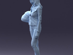 girl with motorcycle helmet 0623 Modelo 3D