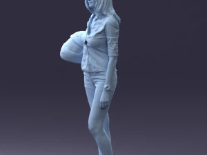girl with motorcycle helmet 0623 3D Model
