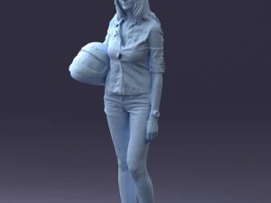 girl with motorcycle helmet 0623 3D Model