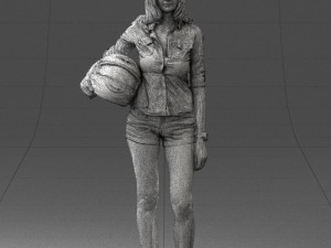 girl with motorcycle helmet 0623 Modelo 3D