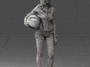 girl with motorcycle helmet 0623 Modelo 3D