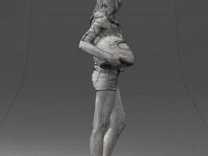 girl with motorcycle helmet 0623 3D Model