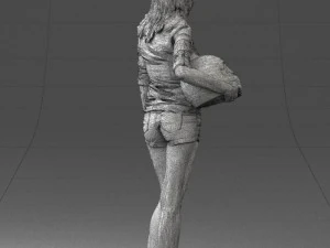 girl with motorcycle helmet 0623 3D Model