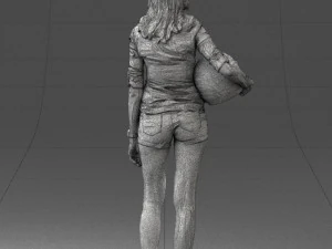 girl with motorcycle helmet 0623 3D Model
