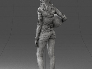 girl with motorcycle helmet 0623 Modelo 3D