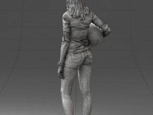 girl with motorcycle helmet 0623 3D Model