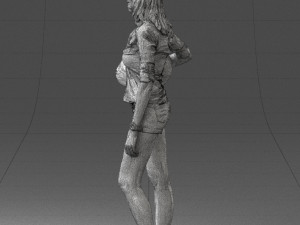 girl with motorcycle helmet 0623 Modelo 3D
