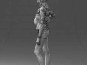 girl with motorcycle helmet 0623 3D Model