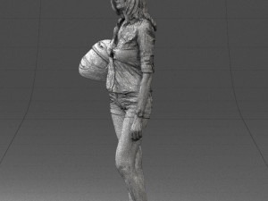 girl with motorcycle helmet 0623 Modelo 3D
