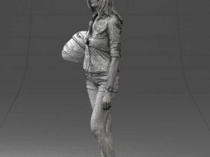 girl with motorcycle helmet 0623 3D Model