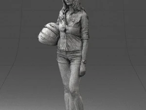 girl with motorcycle helmet 0623 3D Model