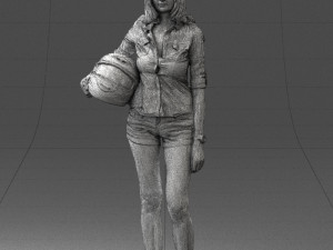 girl with motorcycle helmet 0623 Modelo 3D