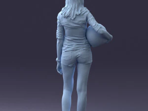 girl with motorcycle helmet 0623 3d print ready 3D Print Model