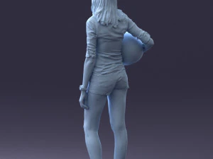 girl with motorcycle helmet 0623 3d print ready 3D Print Model