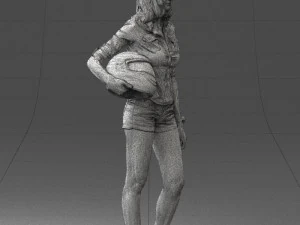 girl with motorcycle helmet 0623 3d print ready 3D Print Model