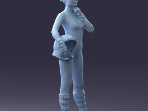 космическая девушка 0411 3D Модель