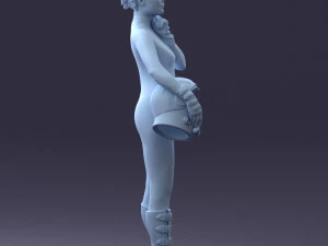 космическая девушка 0411 3D Модель