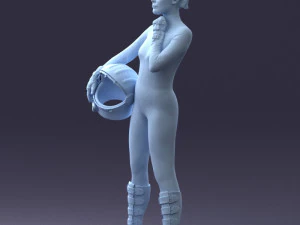 космическая девушка 0411 3D Модель