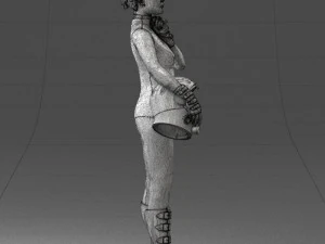 космическая девушка 0411 3D Модель