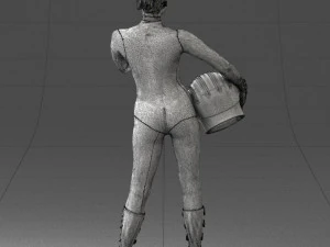 космическая девушка 0411 3D Модель