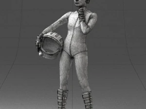 космическая девушка 0411 3D Модель