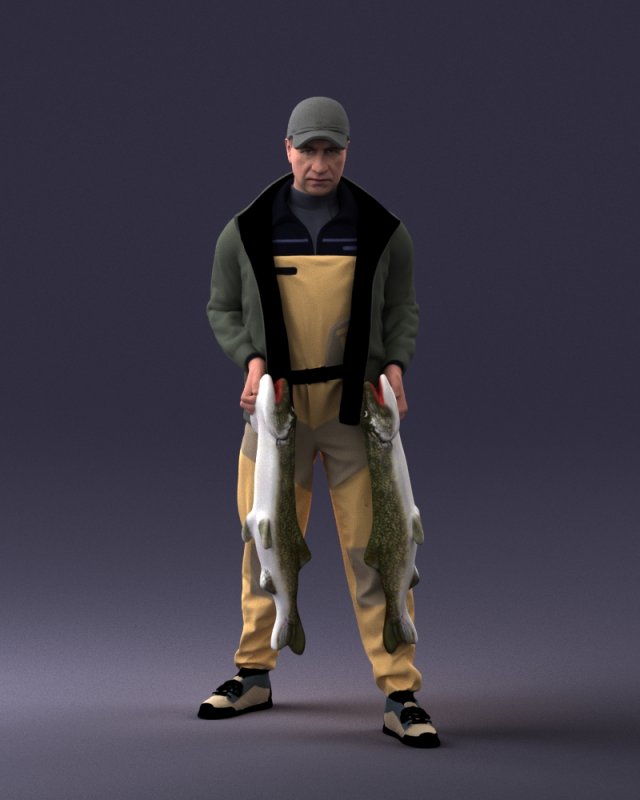 fisherman 1102-2 3D 모델 .c4d .max .obj .3ds .fbx .stl .blend 