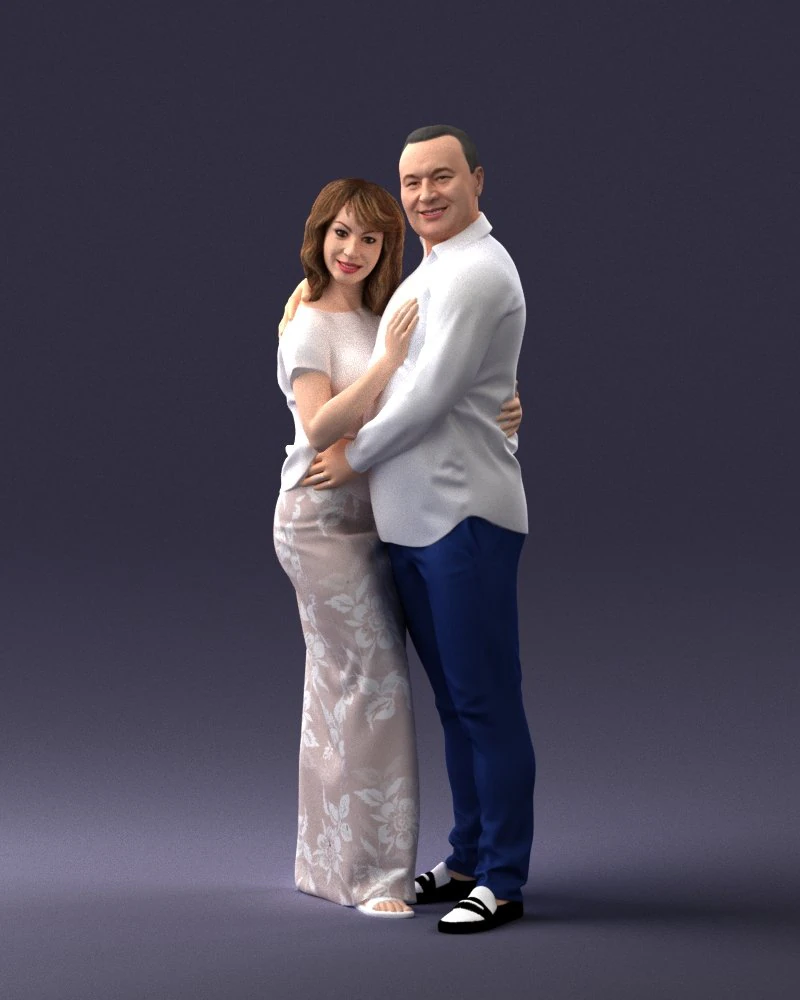 000093 Happy Couple 1120 3dp 3D Print Model .c4d .max .obj .3ds .fbx .stl .blend 