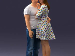 000086 Romantic Couple 1017 3D Model