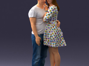 000086 Romantic Couple 1017 3dp 3D Print Model