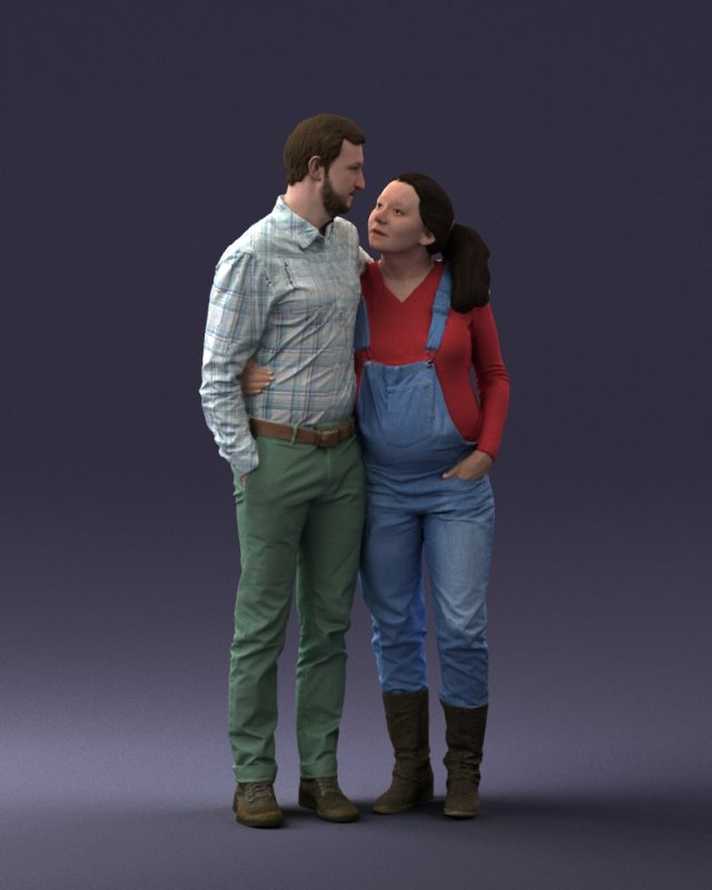 man with pregnant woman 0328-3 3D-Modell .c4d .max .obj .3ds .fbx .stl .blend 