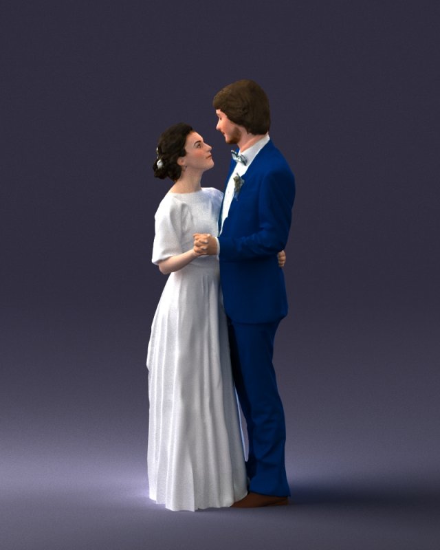 wedding couple 0430-2 3d print ready 3D Print Model .c4d .max .obj .3ds .fbx .stl .blend 